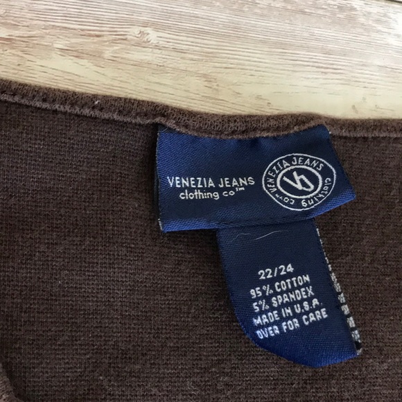 Lane Bryant Brown Faux Wrap 3/4 Sleeve Top 22/24 - Picture 3 of 5